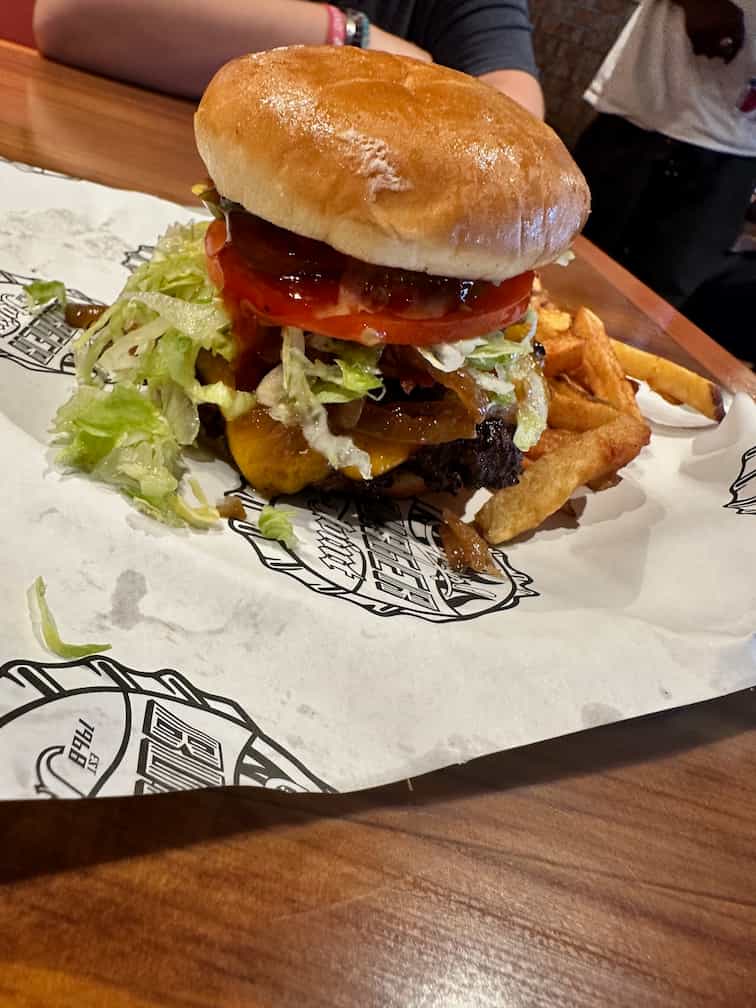 Honest Review Of The Carnival Mardi Gras 3 Typical Guy's Burger on the Mari Gras