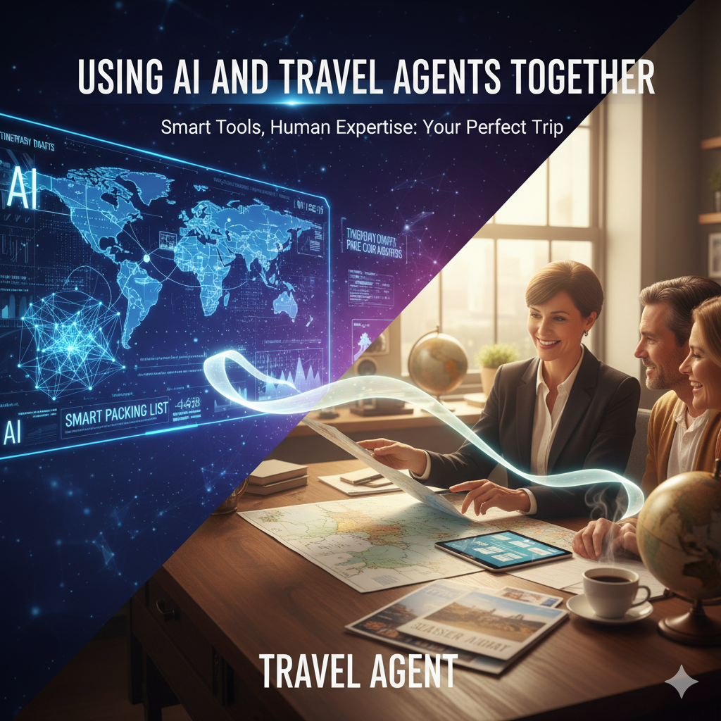 AI Image for the feature image about using AI when planning travel.