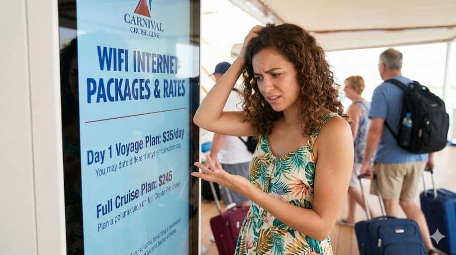 The Cheapest Way to Get Cruise Ship Wi-Fi 2 Cruise ship Wi-Fi packages can be confusing and costly. Read up on the cost savings here.